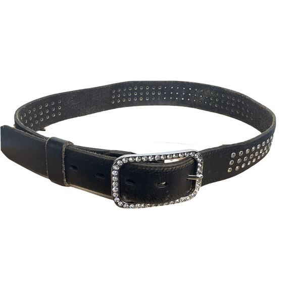 balibelt rhinestone genuine leather belt Size S - Picture 1 of 5